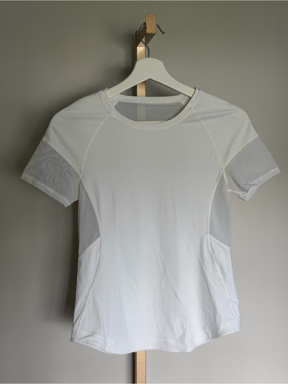lululemon athletica White Mesh Short Sleeve Shirt